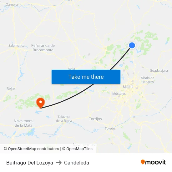 Buitrago Del Lozoya to Candeleda map