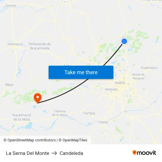 La Serna Del Monte to Candeleda map