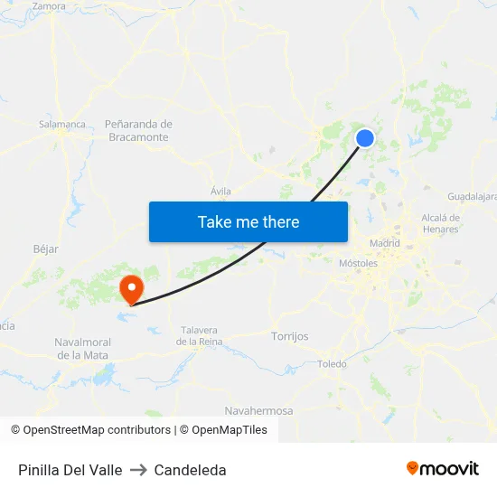 Pinilla Del Valle to Candeleda map