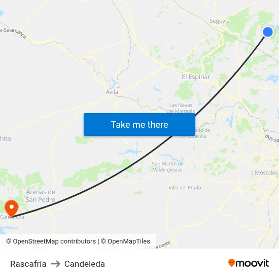 Rascafría to Candeleda map