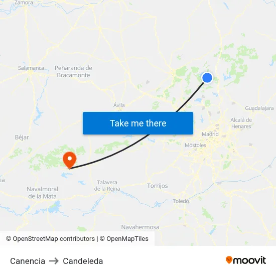 Canencia to Candeleda map