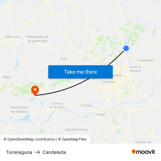 Torrelaguna to Candeleda map