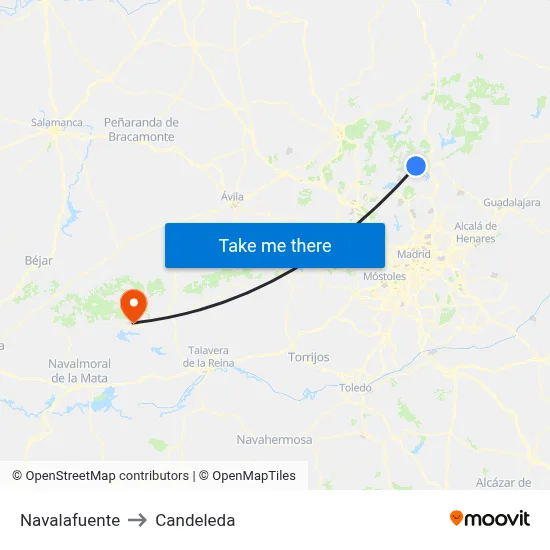 Navalafuente to Candeleda map