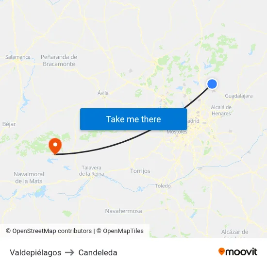 Valdepiélagos to Candeleda map