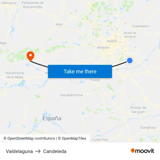 Valdelaguna to Candeleda map