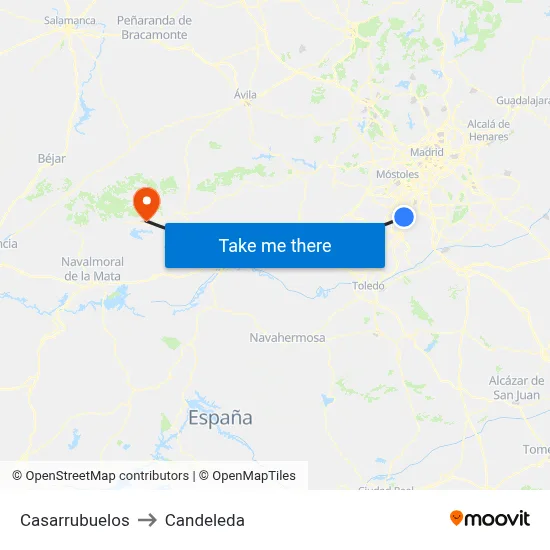 Casarrubuelos to Candeleda map