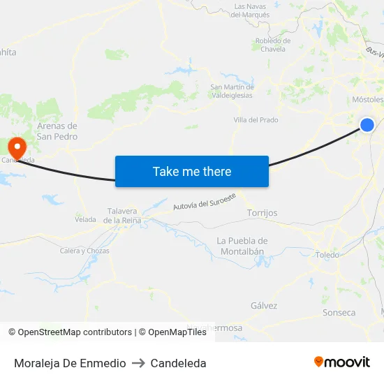 Moraleja De Enmedio to Candeleda map