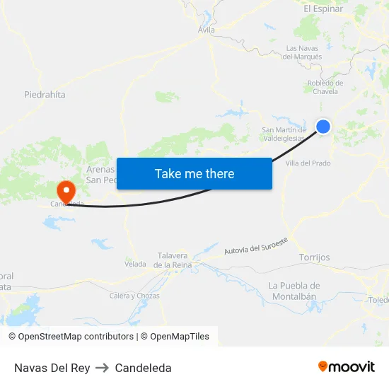 Navas Del Rey to Candeleda map