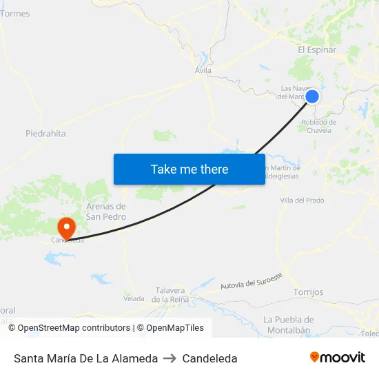 Santa María De La Alameda to Candeleda map