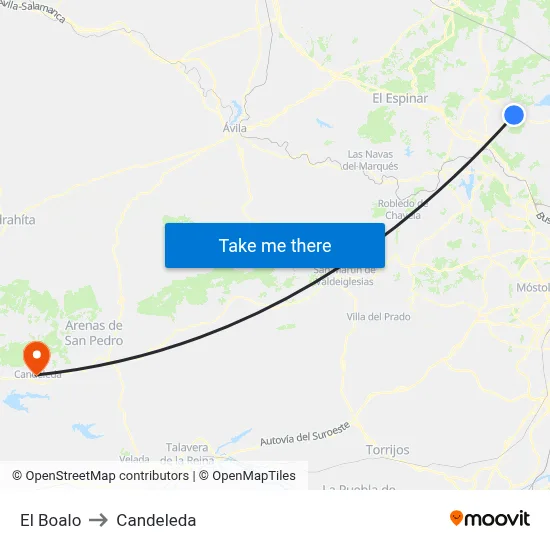 El Boalo to Candeleda map