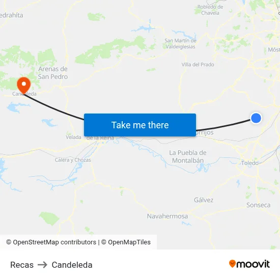 Recas to Candeleda map