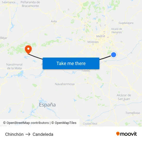 Chinchón to Candeleda map