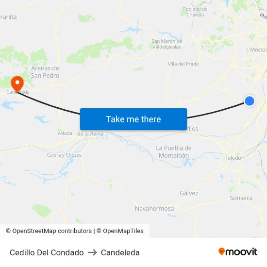Cedillo Del Condado to Candeleda map