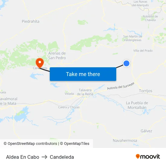 Aldea En Cabo to Candeleda map
