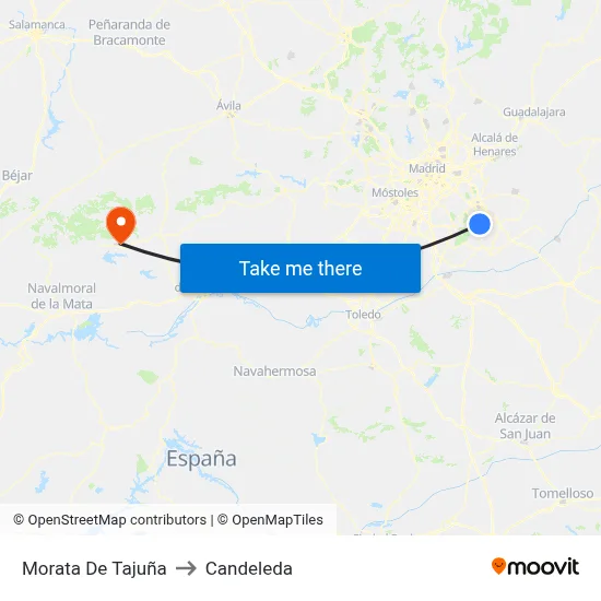 Morata De Tajuña to Candeleda map