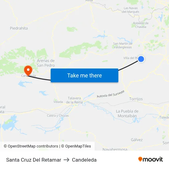 Santa Cruz Del Retamar to Candeleda map