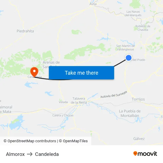 Almorox to Candeleda map