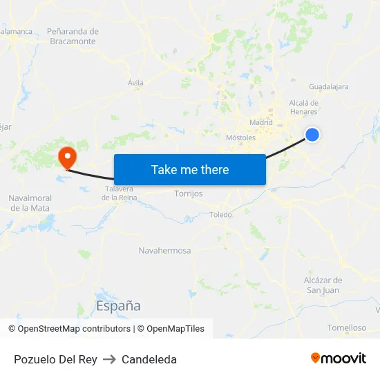 Pozuelo Del Rey to Candeleda map