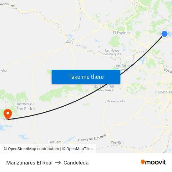Manzanares El Real to Candeleda map