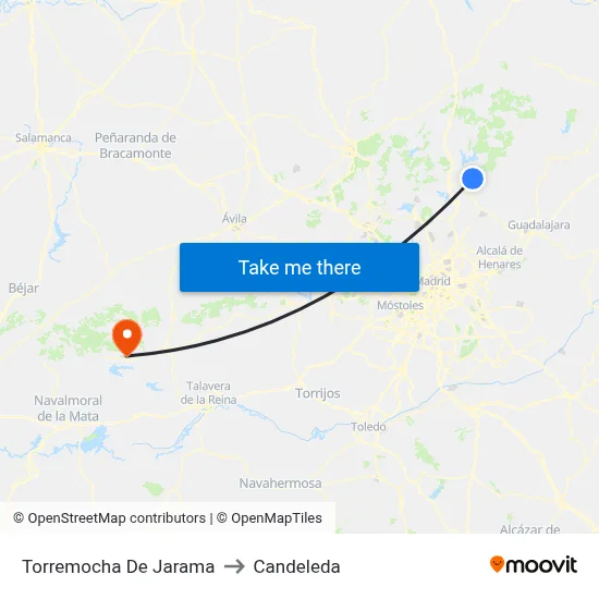 Torremocha De Jarama to Candeleda map