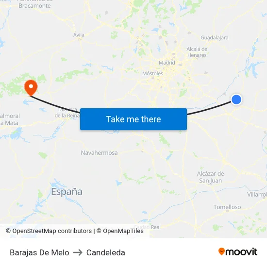 Barajas De Melo to Candeleda map