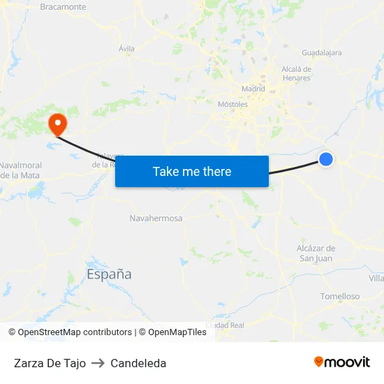 Zarza De Tajo to Candeleda map