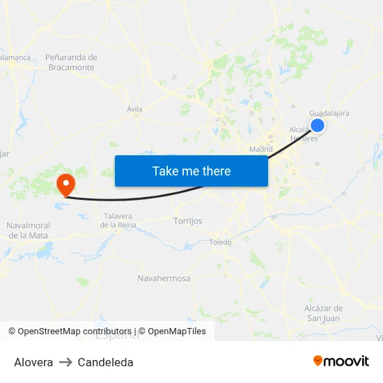 Alovera to Candeleda map