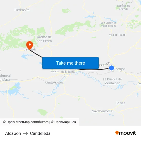 Alcabón to Candeleda map