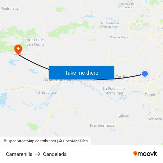 Camarenilla to Candeleda map