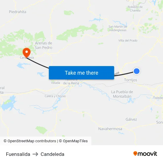 Fuensalida to Candeleda map