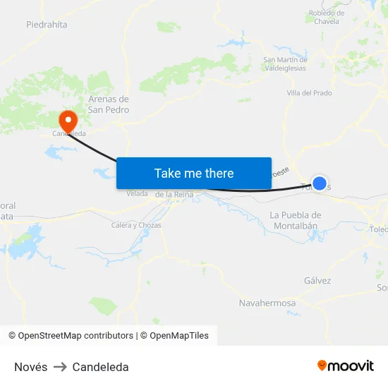Novés to Candeleda map