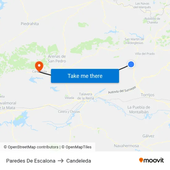 Paredes De Escalona to Candeleda map
