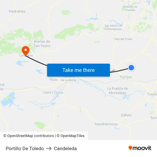 Portillo De Toledo to Candeleda map