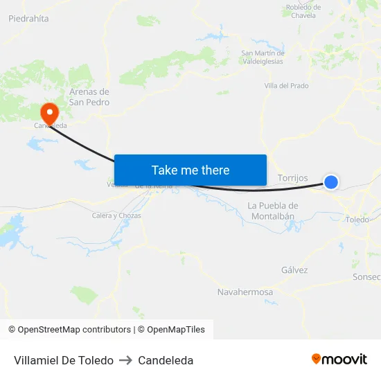 Villamiel De Toledo to Candeleda map