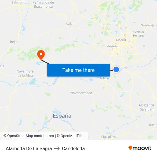 Alameda De La Sagra to Candeleda map