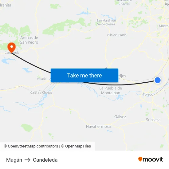 Magán to Candeleda map
