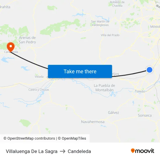 Villaluenga De La Sagra to Candeleda map