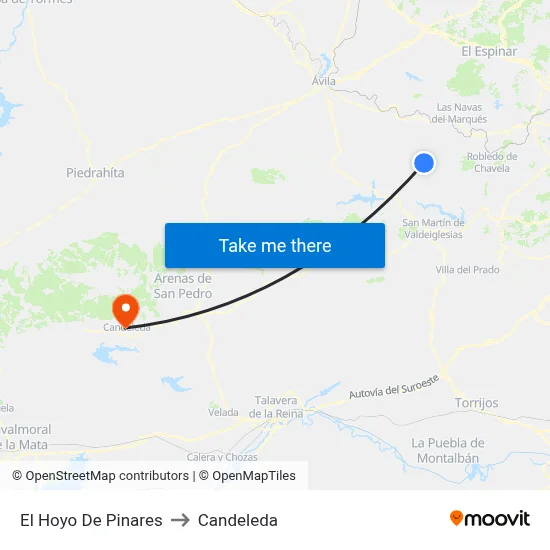 El Hoyo De Pinares to Candeleda map