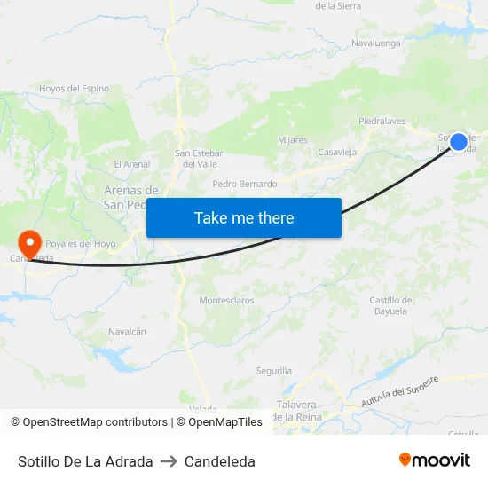 Sotillo De La Adrada to Candeleda map