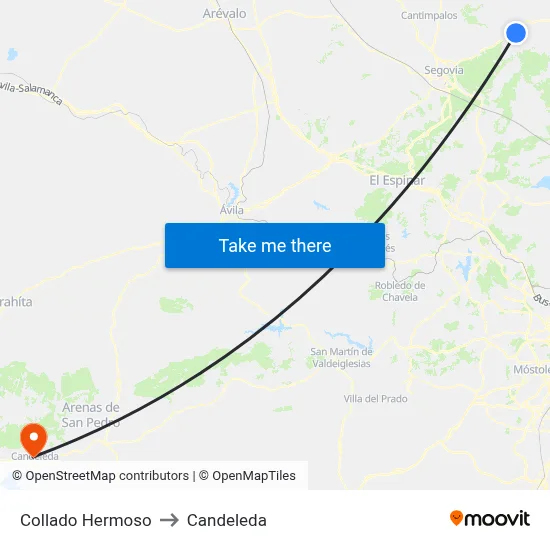 Collado Hermoso to Candeleda map