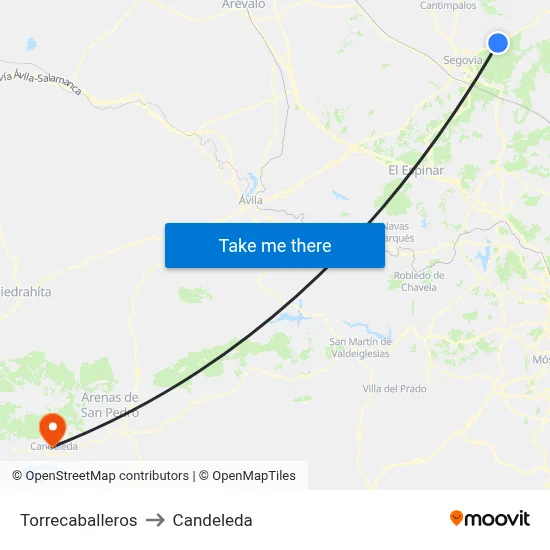Torrecaballeros to Candeleda map