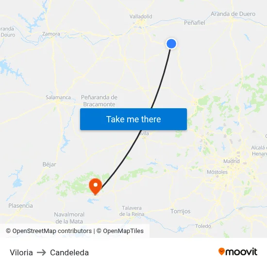 Viloria to Candeleda map