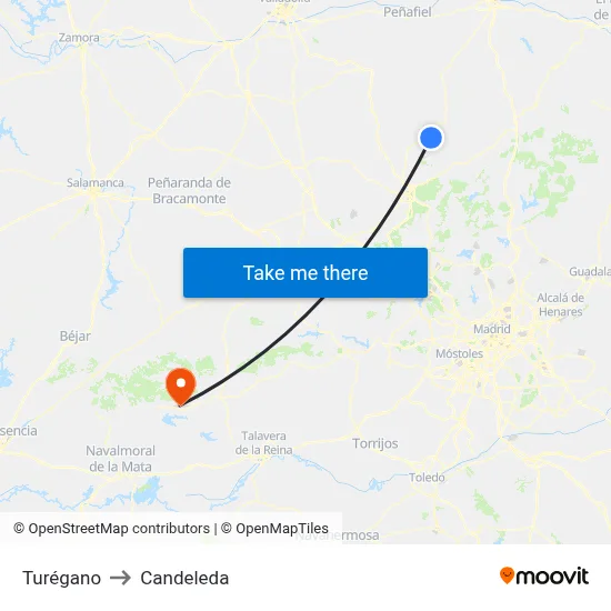 Turégano to Candeleda map