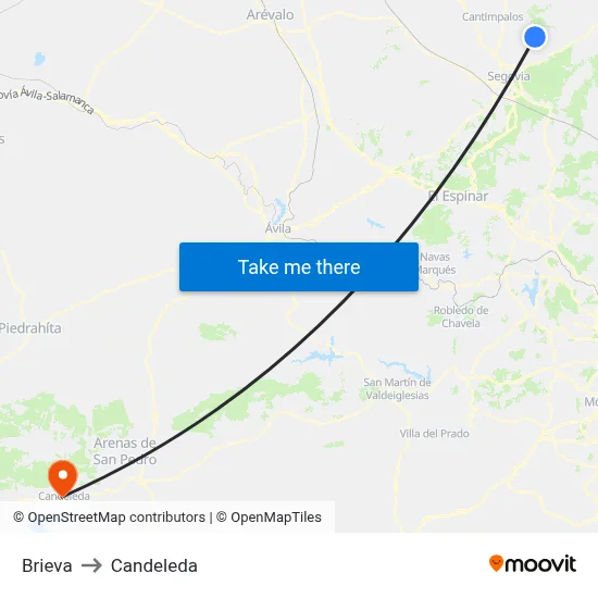 Brieva to Candeleda map