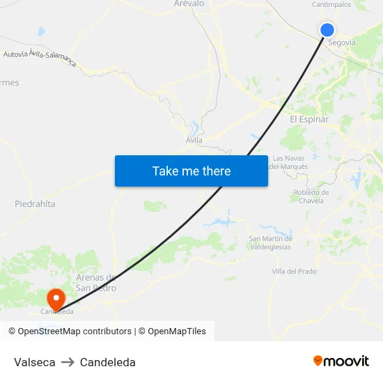 Valseca to Candeleda map
