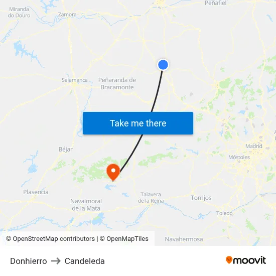 Donhierro to Candeleda map