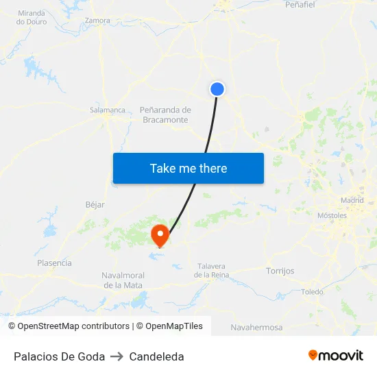 Palacios De Goda to Candeleda map