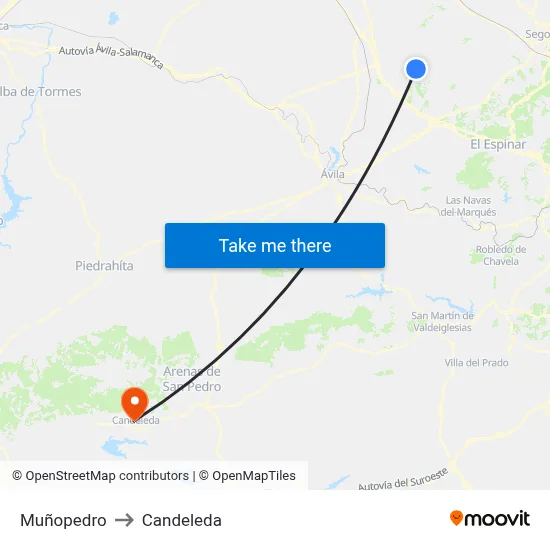 Muñopedro to Candeleda map