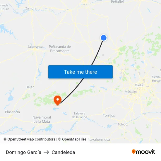 Domingo García to Candeleda map