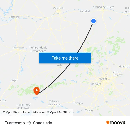 Fuentesoto to Candeleda map